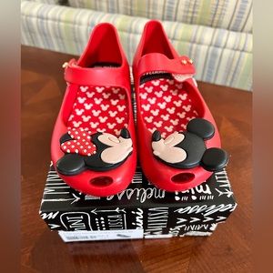 Mini Melissa Red size 9 Minnie and Mickey shoes.